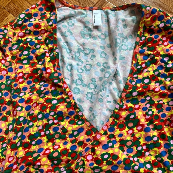 American Apparel Juilliard Floral Wrap Top - Picture 2 of 3